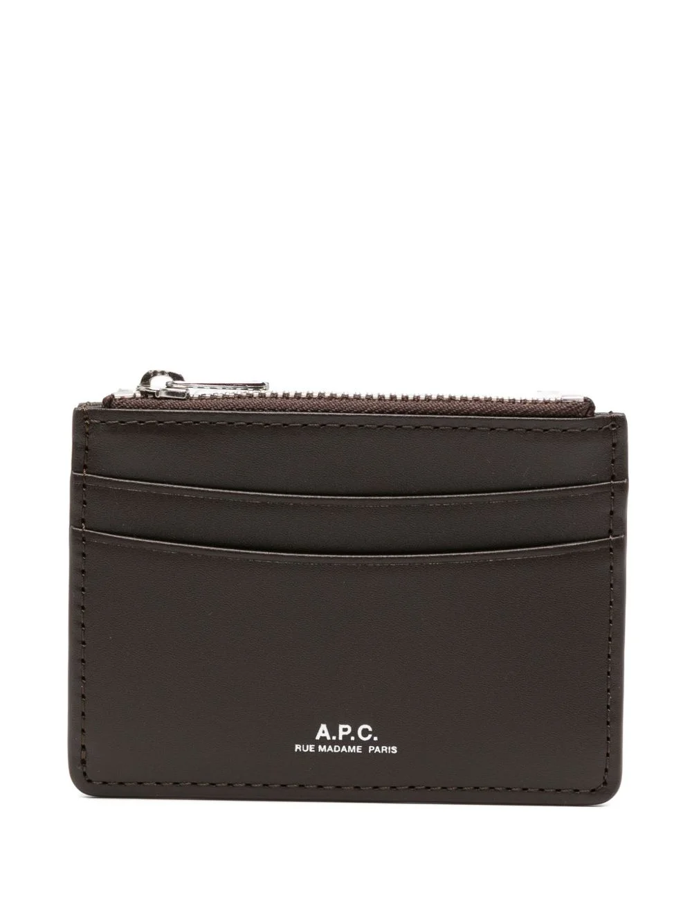 logo-print leather wallet - 1