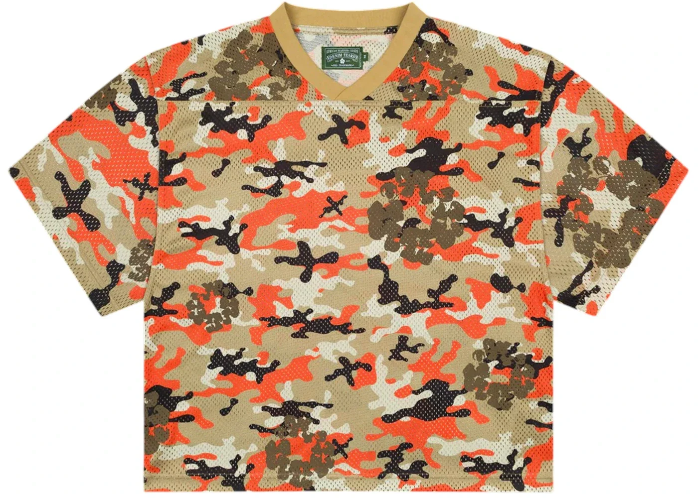 Denim Tears Camo Cotton Wreath Mesh Football Top Brown - 1