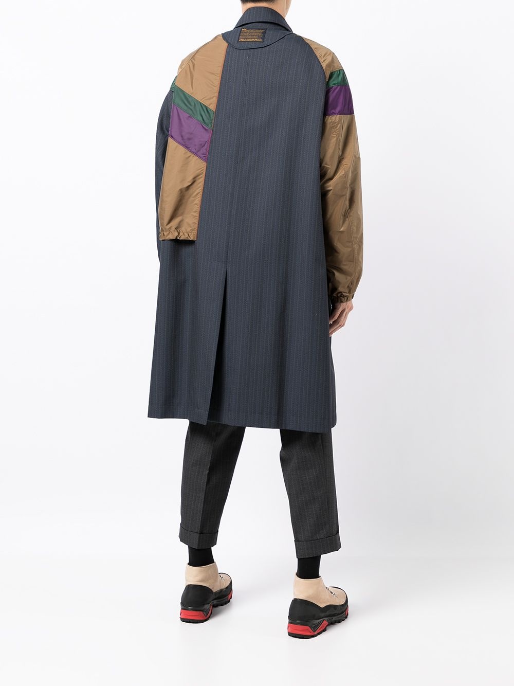 colour-block panel coat - 4