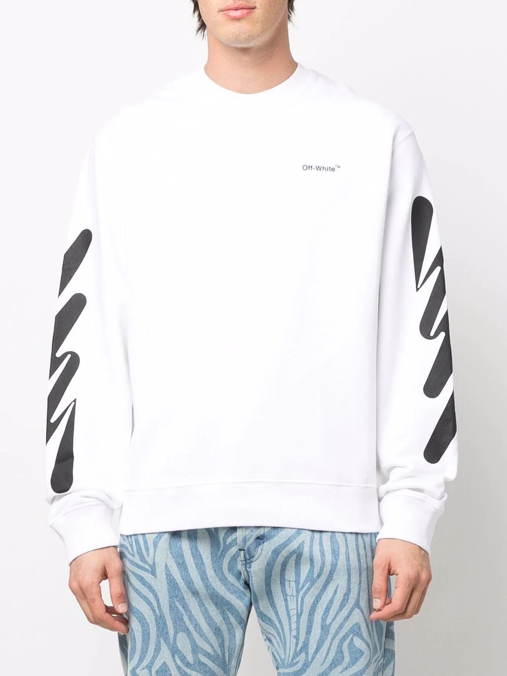 spray-paint logo-print crew-neck sweatshirt - 3