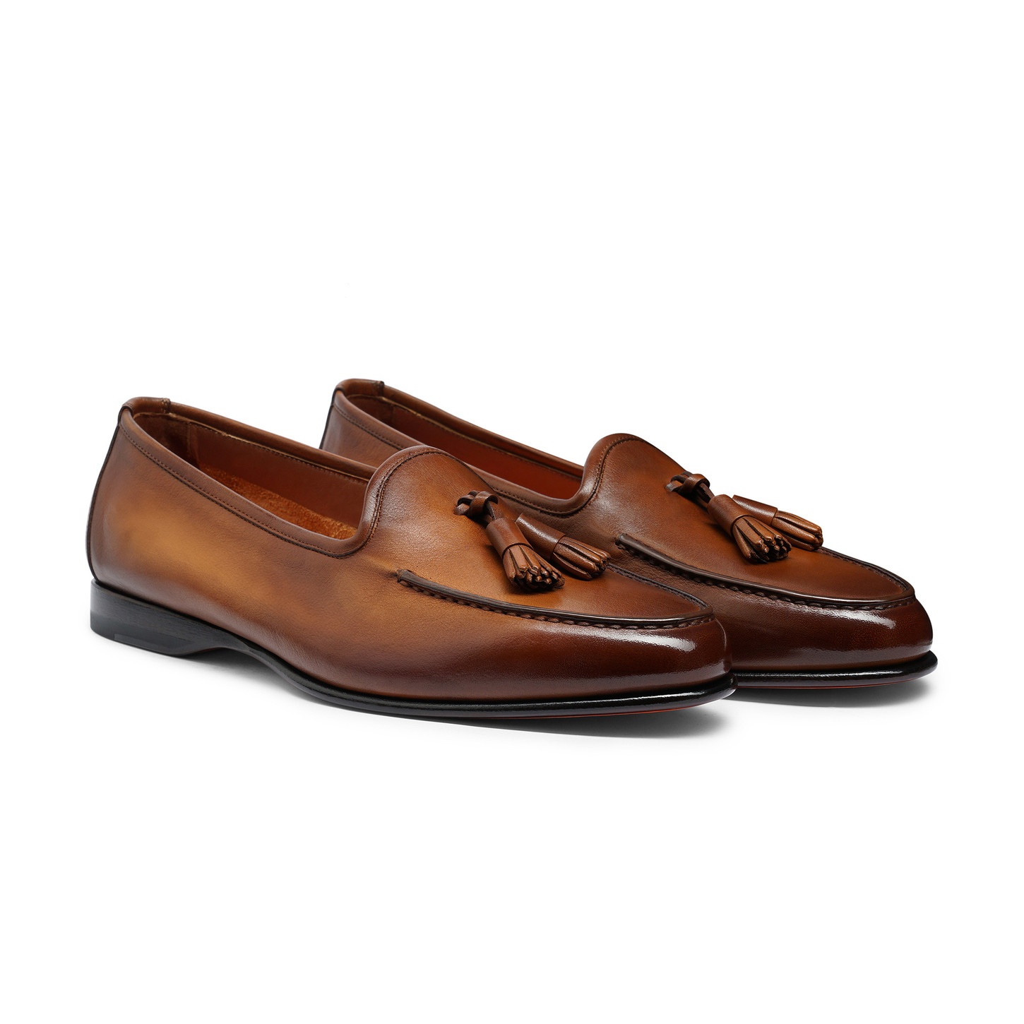 Men's brown leather Andrea tassel loafer - 3