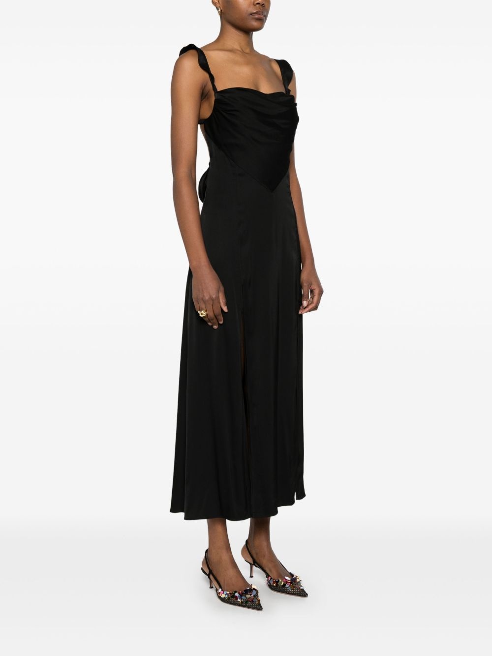 satin-finish maxi dress - 3