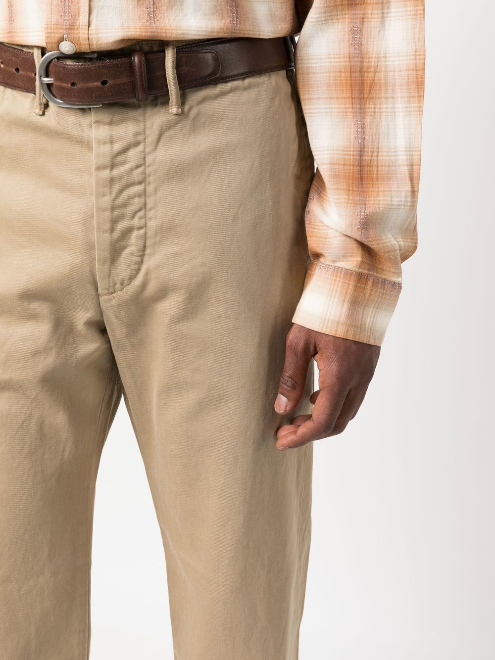 twill straight-leg trousers - 5