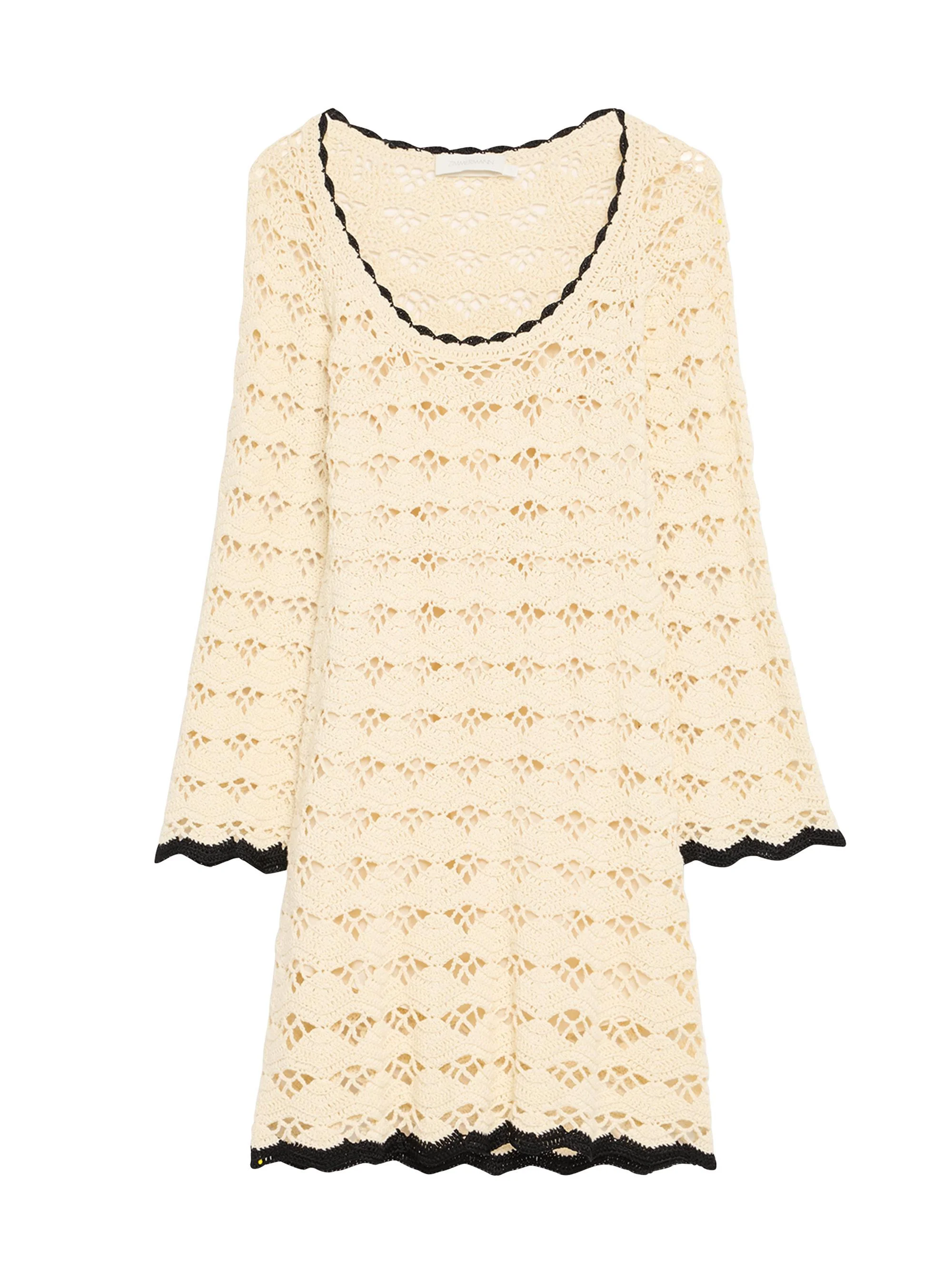Women's Rhiannon Crochet Minidress - White Black - 1