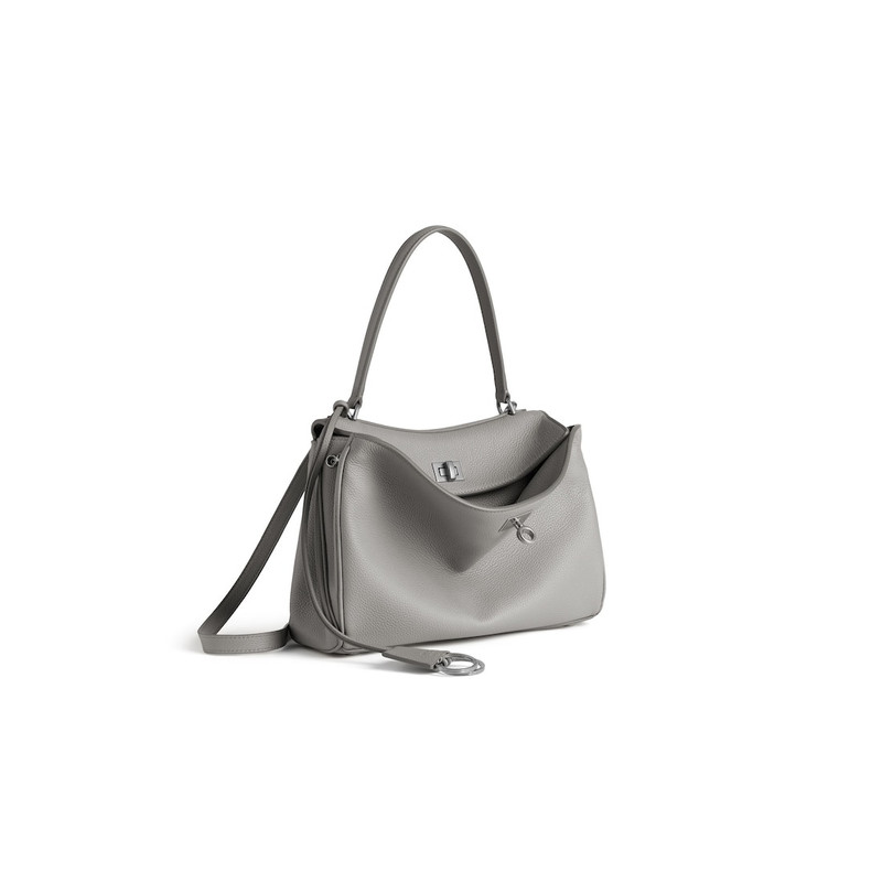 BALENCIAGA Women's Rodeo Handbag Small Grained Calfskin in Balenciaga Grey outlook