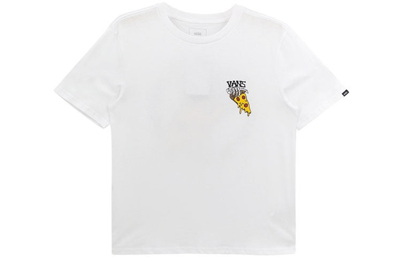 Vans Men's Vans Skeleton Pizza Cartoon Printing Casual Round Neck Short Sleeve White VN0A5F3SWHT outlook
