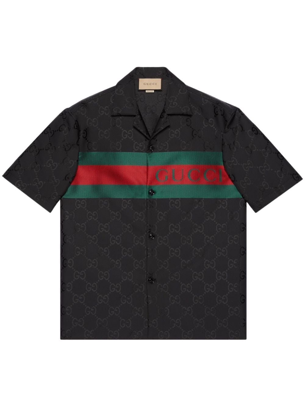 GUCCI GG-jacquard camp-collar shirt farfetch REVERSIBLE