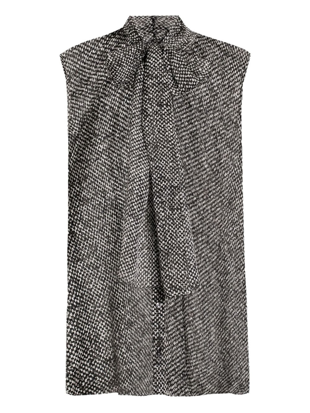 sleeveless tie-neck top - 1