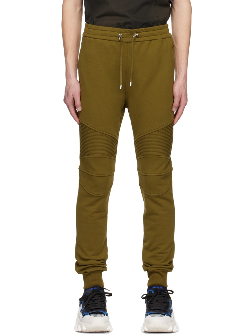 Khaki Paneled Lounge Pants - 1