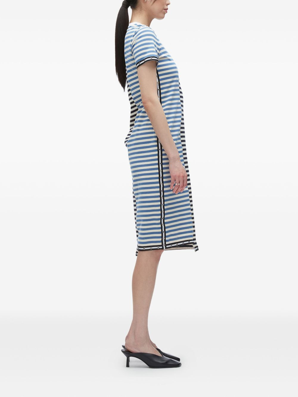 striped panelled midi dress - 3
