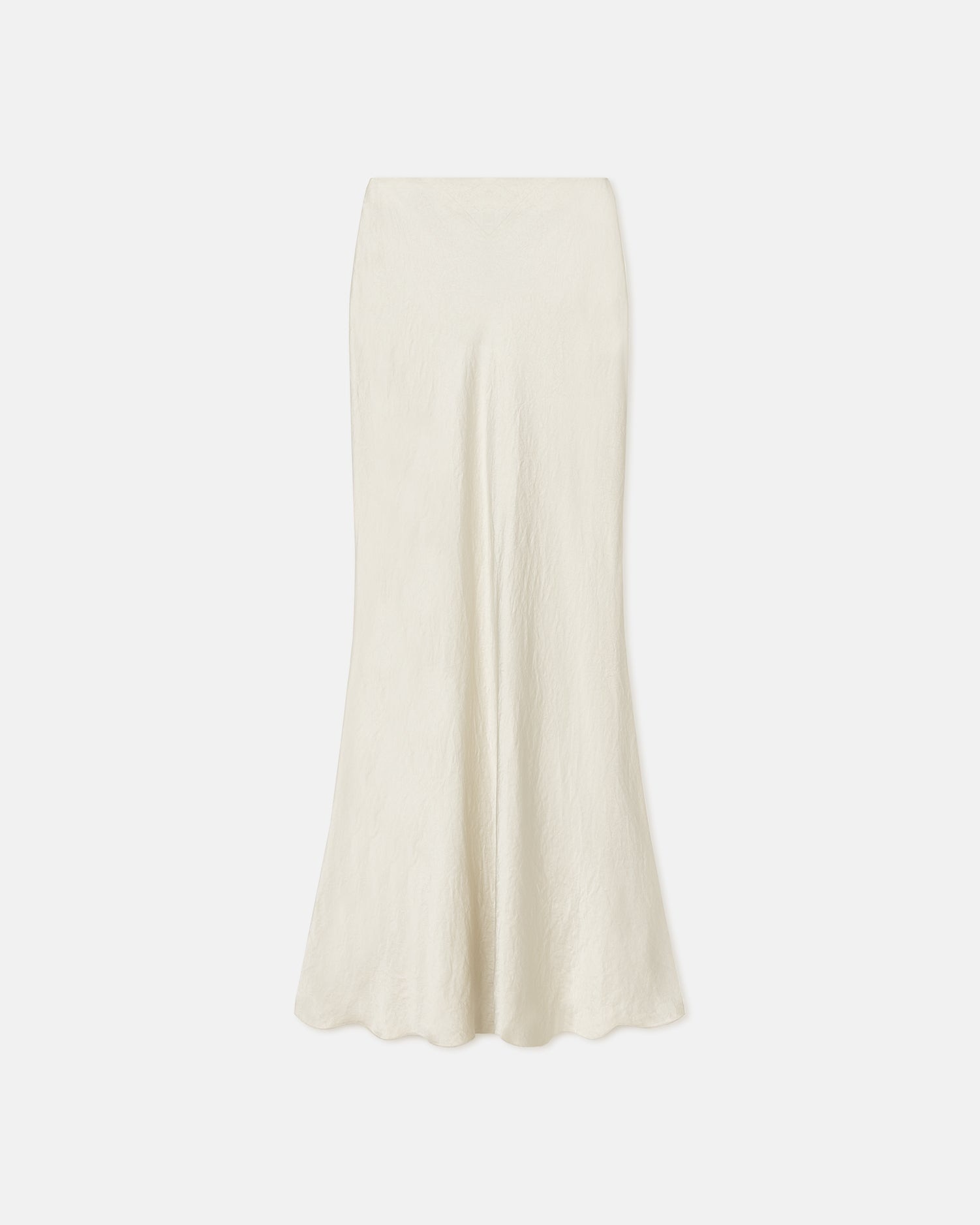 Crinkled-Satin Midi Skirt - 1
