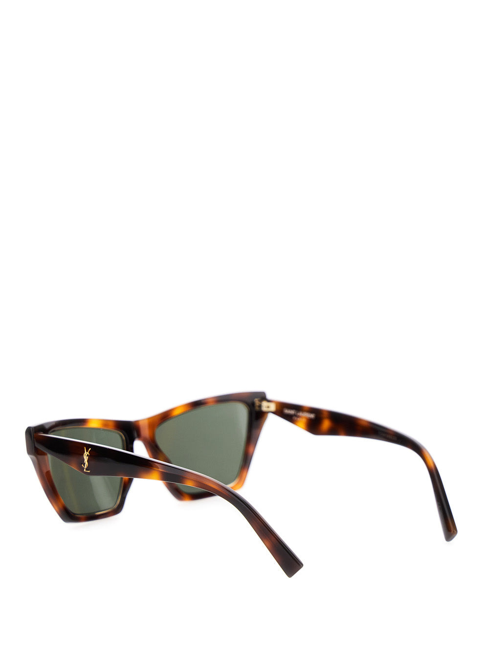 Saint Laurent Women Brown Sunglasses With Tortoiseshell Print And Cassandre Logo On Temples In Aceta - 2
