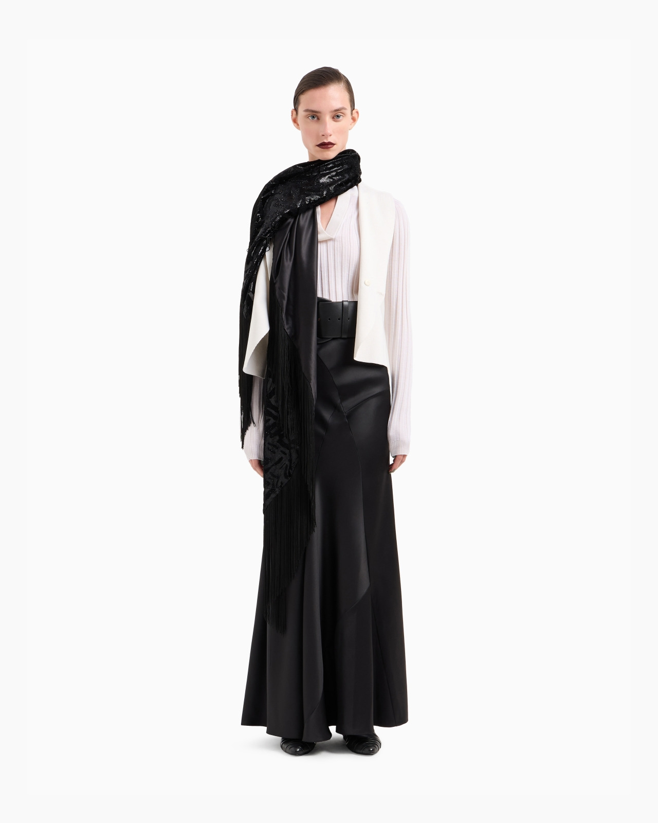SILK KNIT DOUBLE-BREASTED GILET - 2