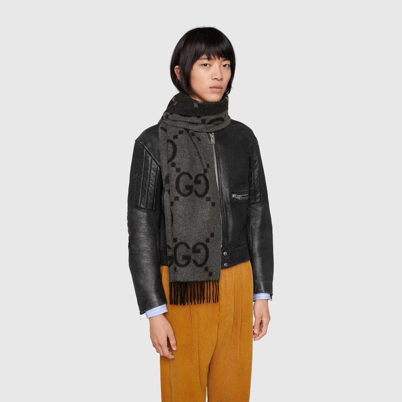 GG cashmere jacquard scarf 3