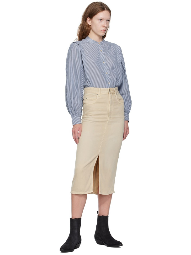 Isabel Marant Étoile Beige Tilauria Denim Midi Skirt outlook