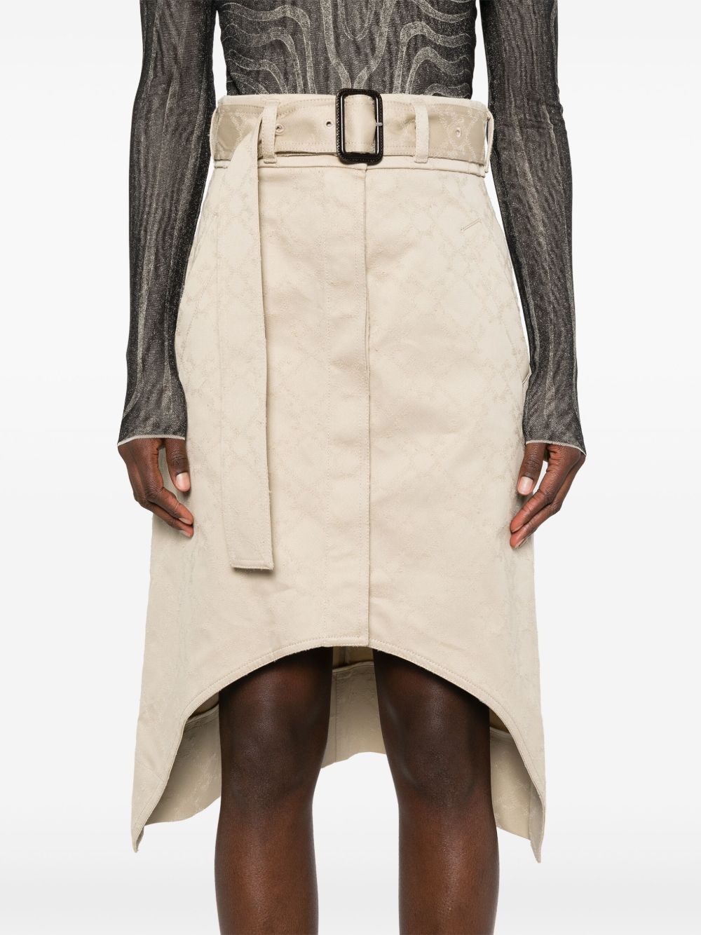 monogram 72 asymmetric midi skirt - 5