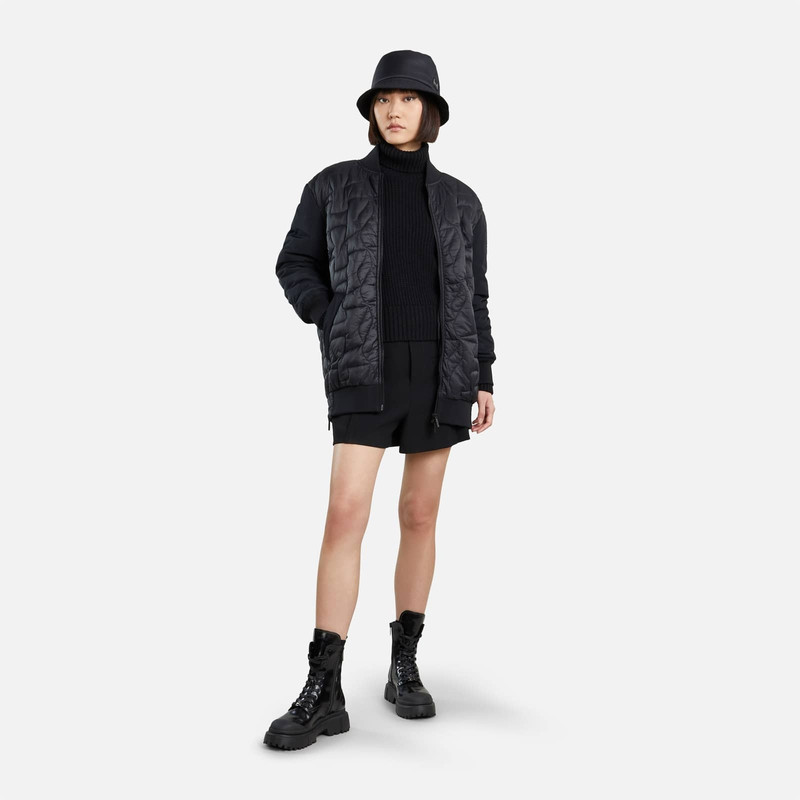 HOGAN Long Quilted Bomber Jacket Black outlook