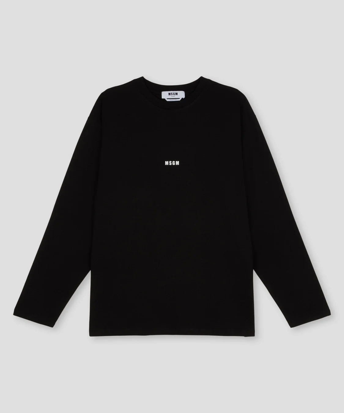 Solid colour cotton round neck T-shirt - 1