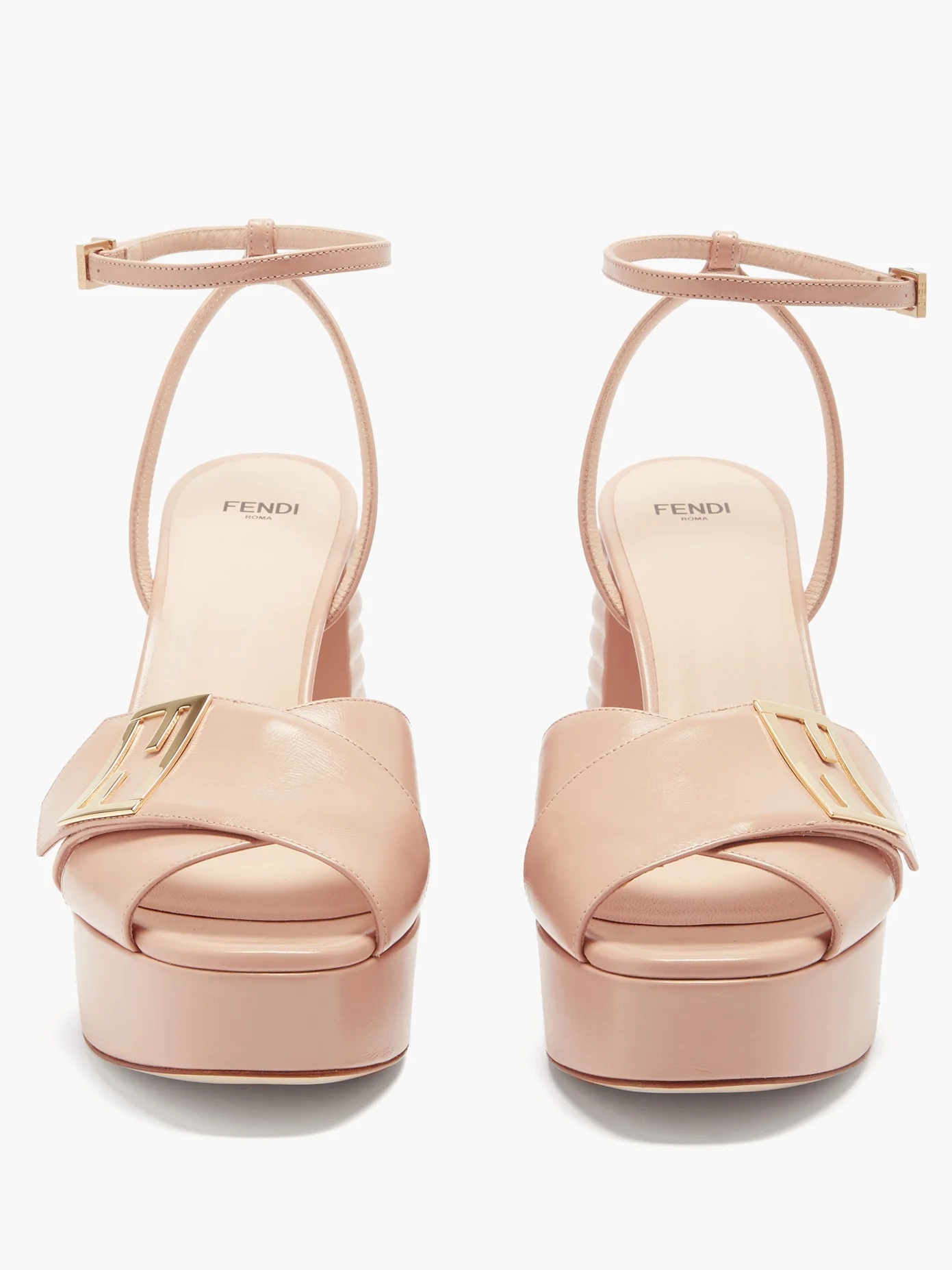 Promenade cross-strap leather platform sandals - 5