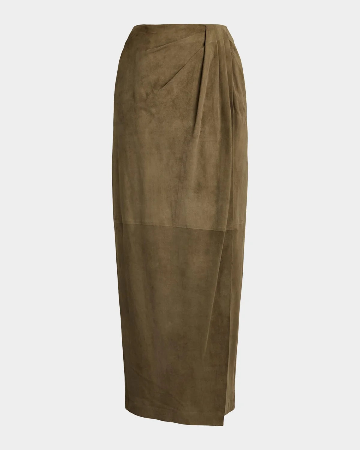 Lightweight Suede Midi Skirt - 1