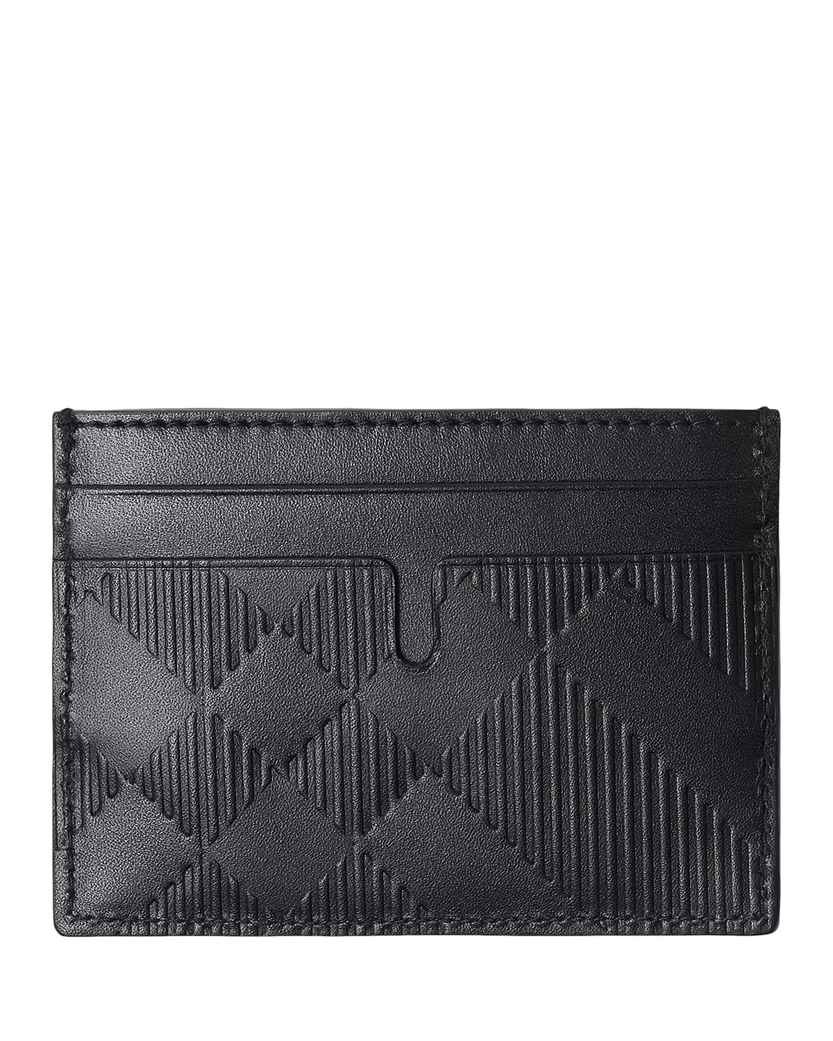 Check Leather Card Case - 1