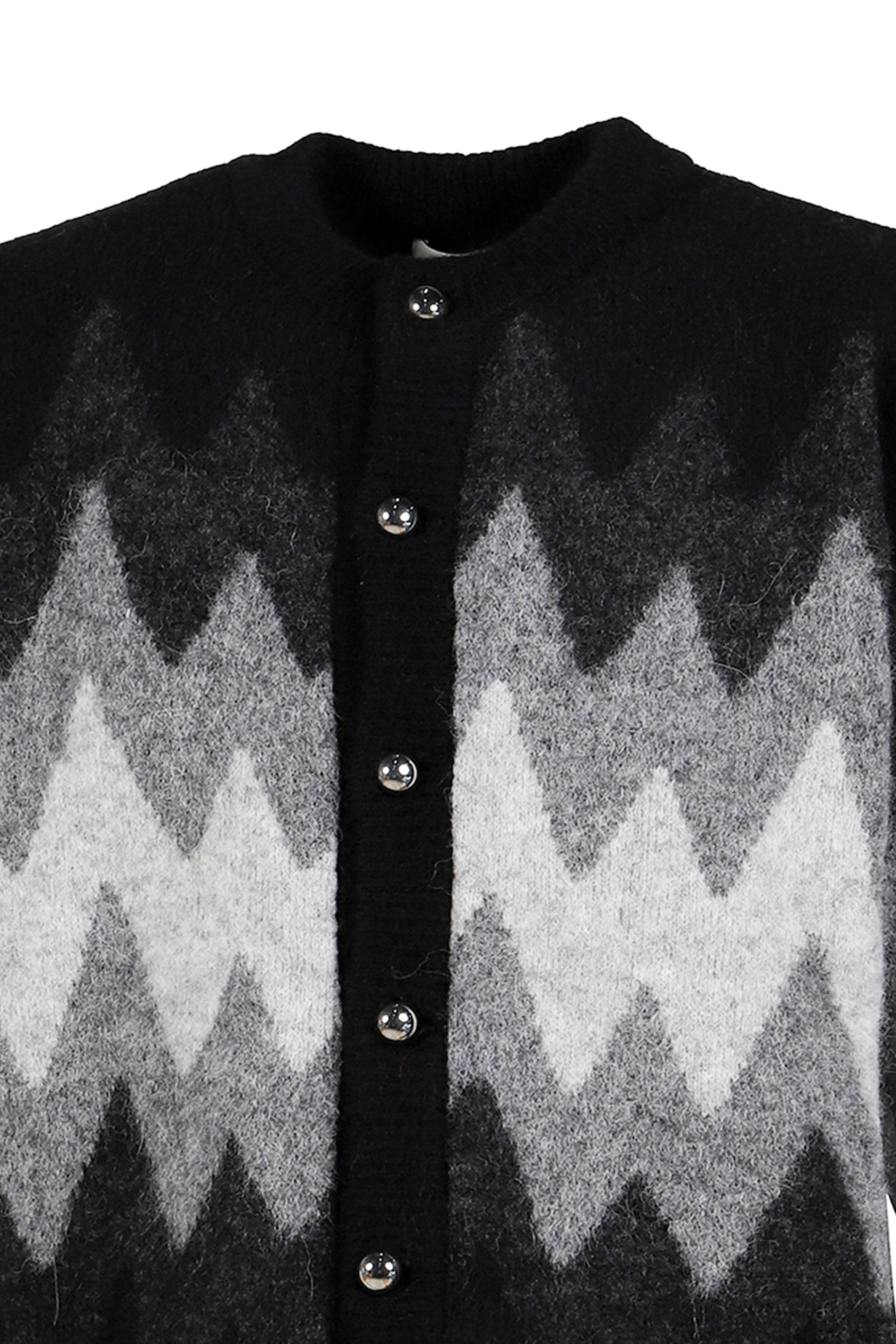 DEGRADE JACQUARD CARDIGAN / BLK GRY - 8