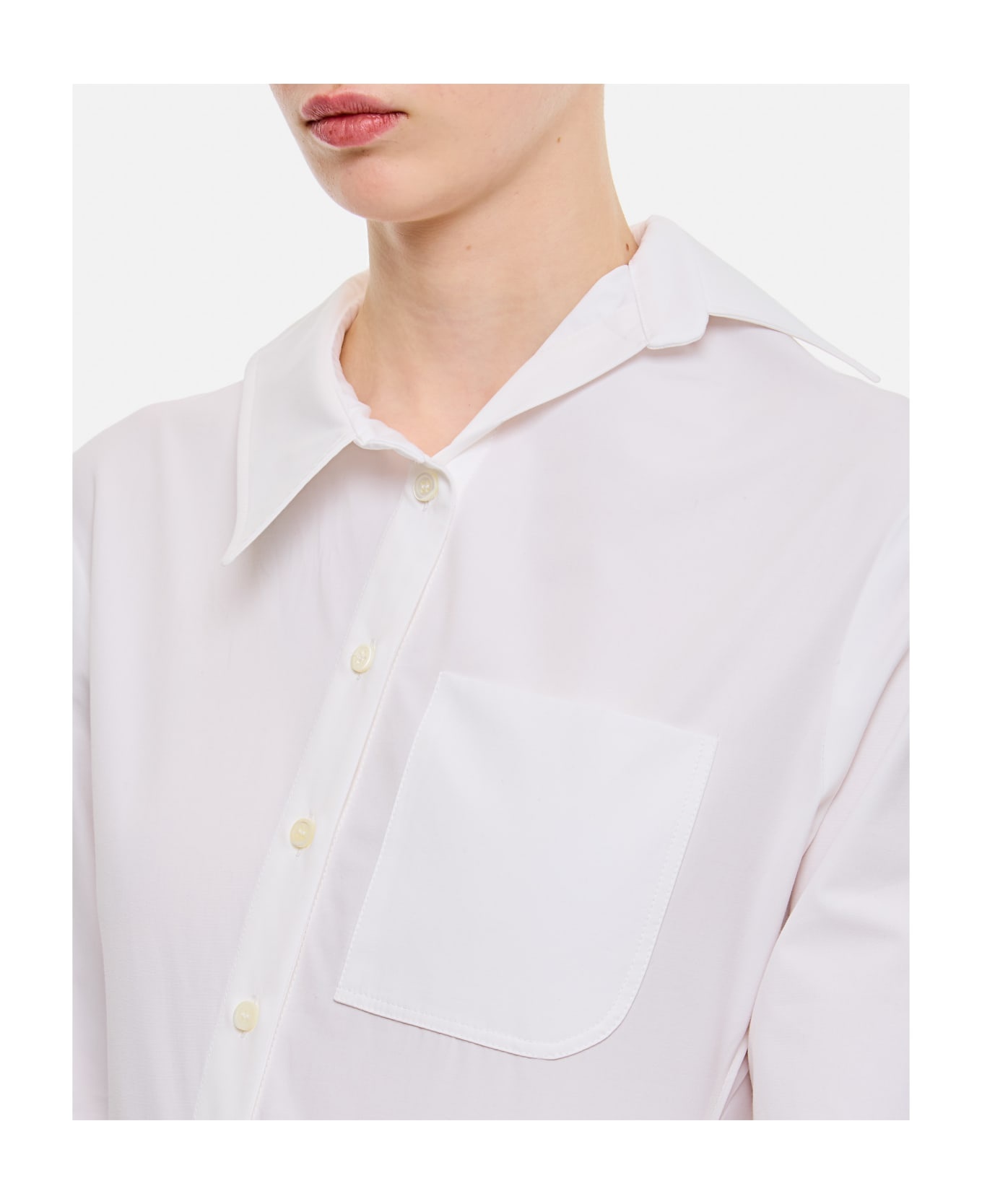 Asymmetric Front Buttoned Cotton Shirt - 3