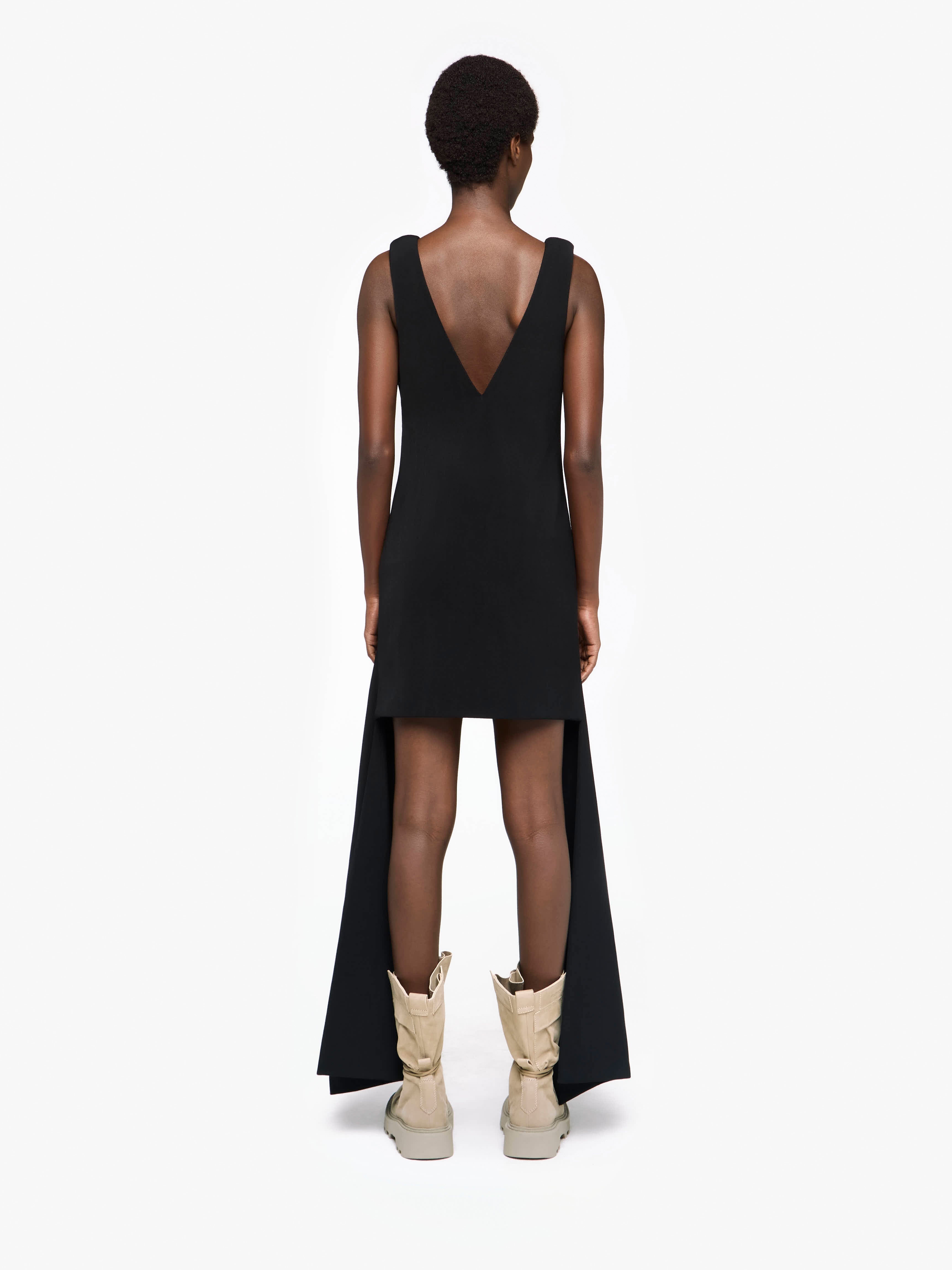 V-NECK DRAPED MINI DRESS - 3