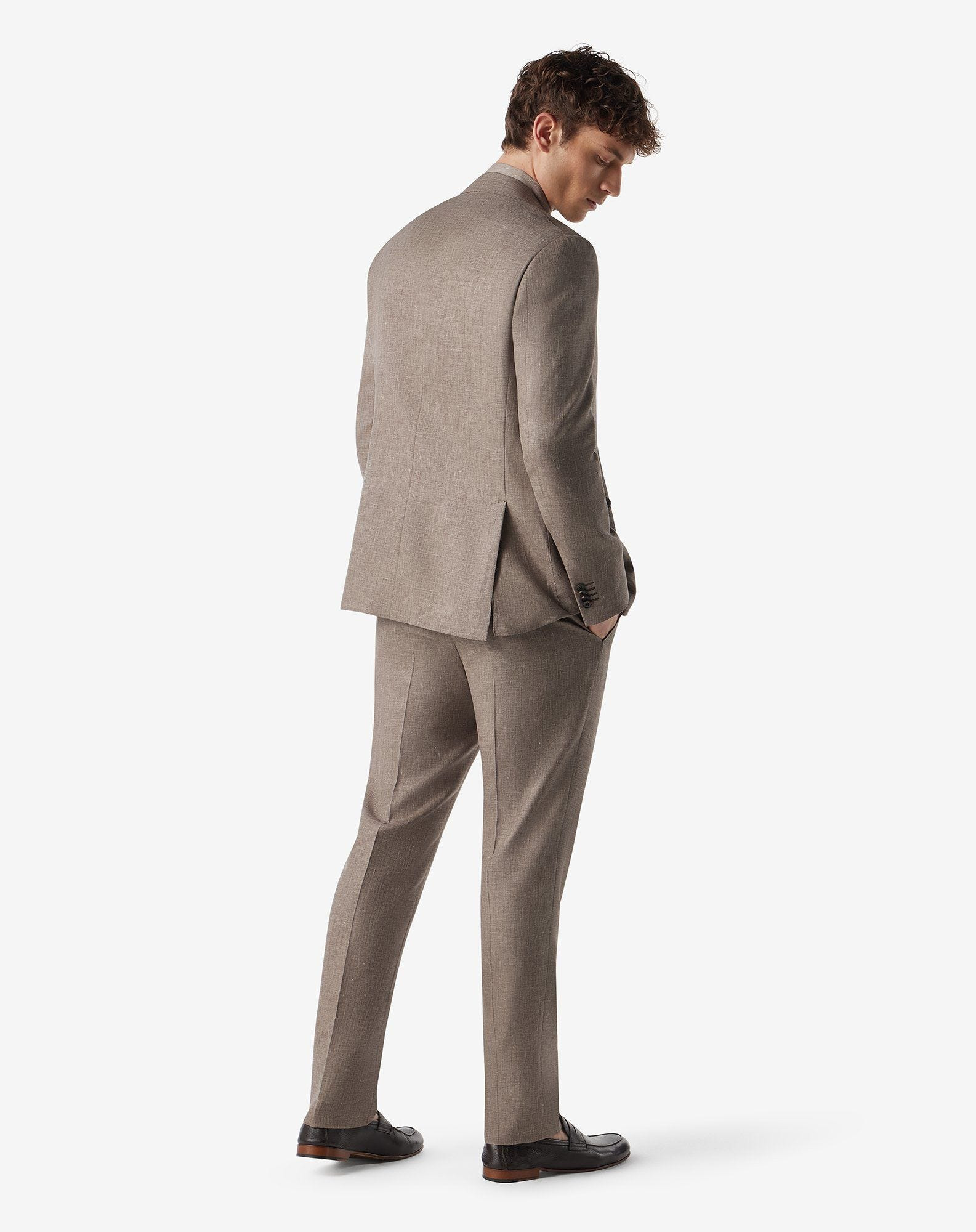Light brown wool, linen and silk suit - 3