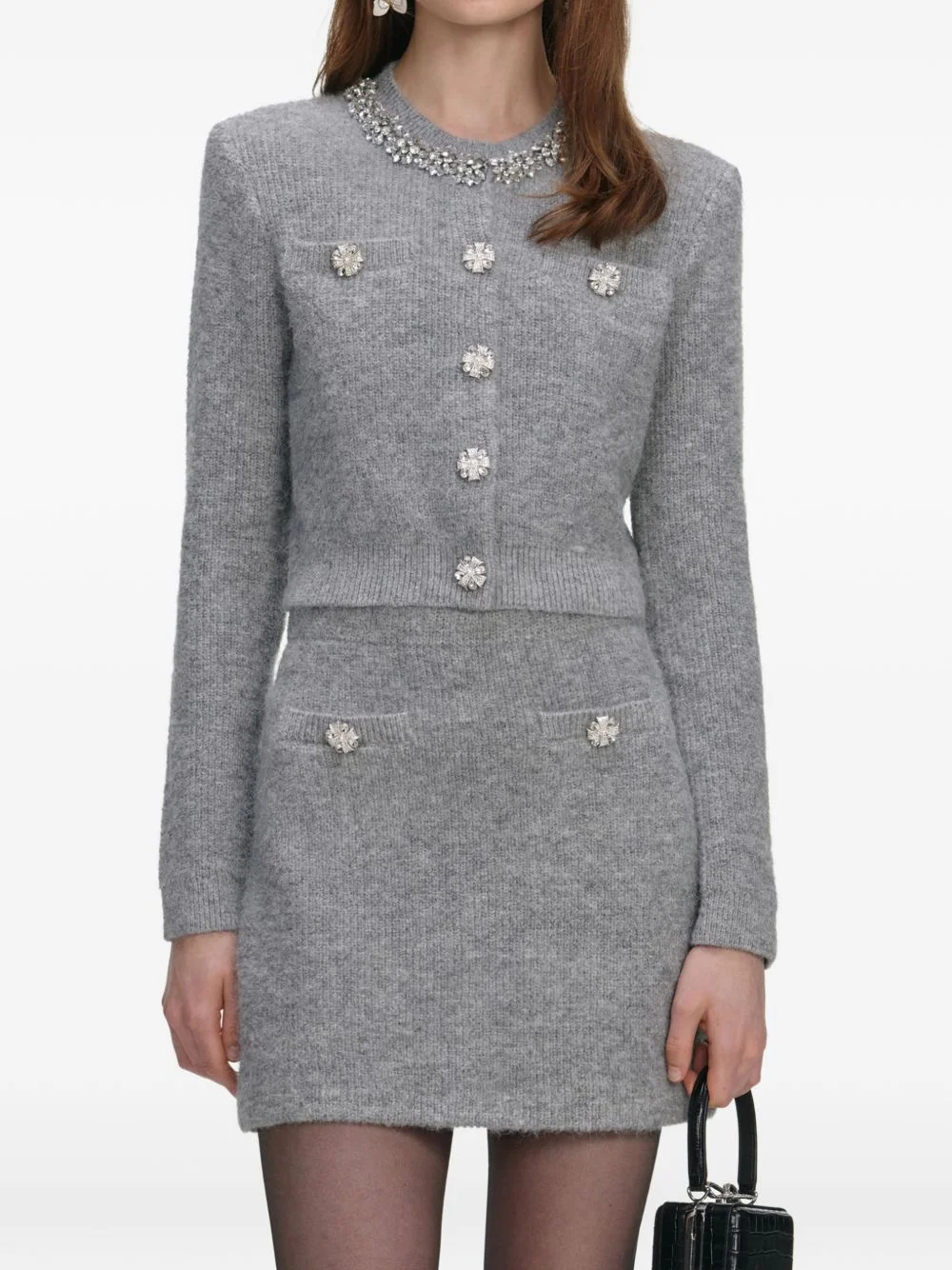 crystal-embellishment cardigan - 1