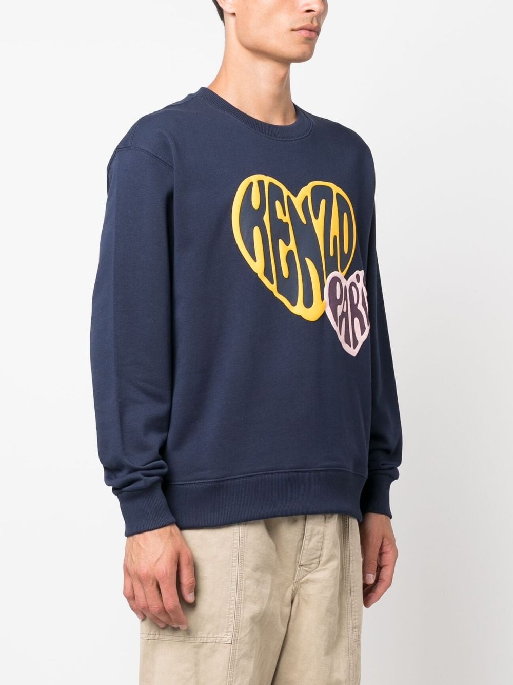 logo-print cotton sweatshirt - 3
