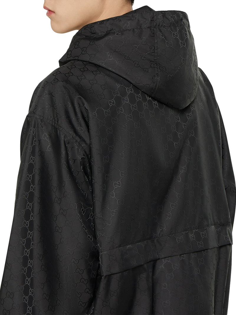 Gucci Men Gg Jacquard Nylon Zip-Up Jacket - 5