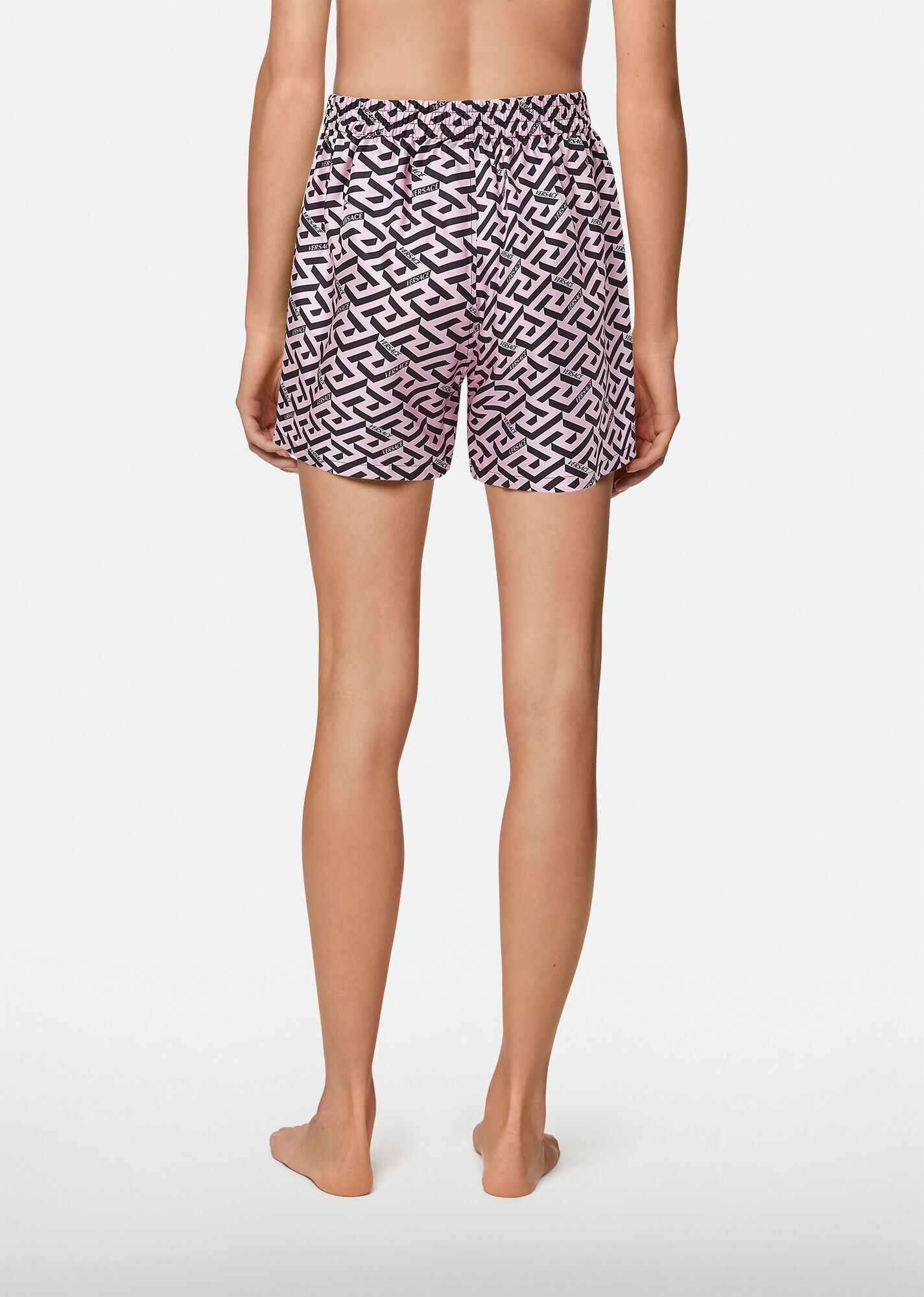 La Greca Print Silk Pyjama Shorts - 3