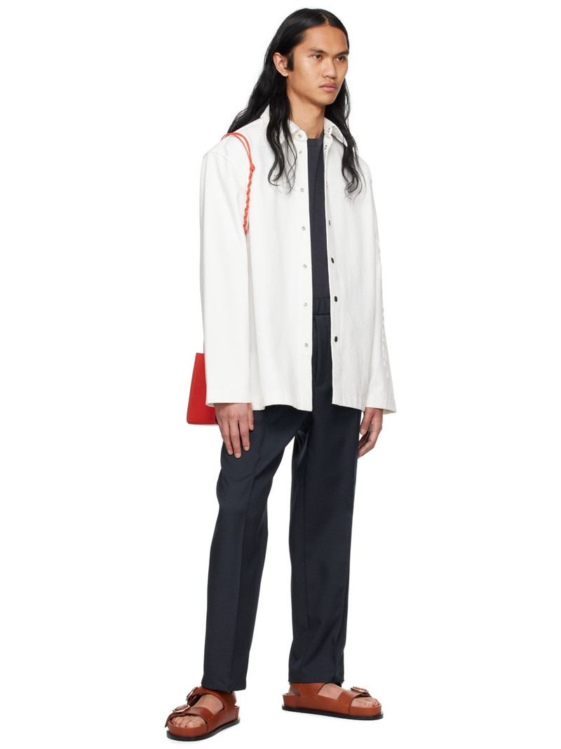 Jil Sander White Embossed Denim Shirt outlook