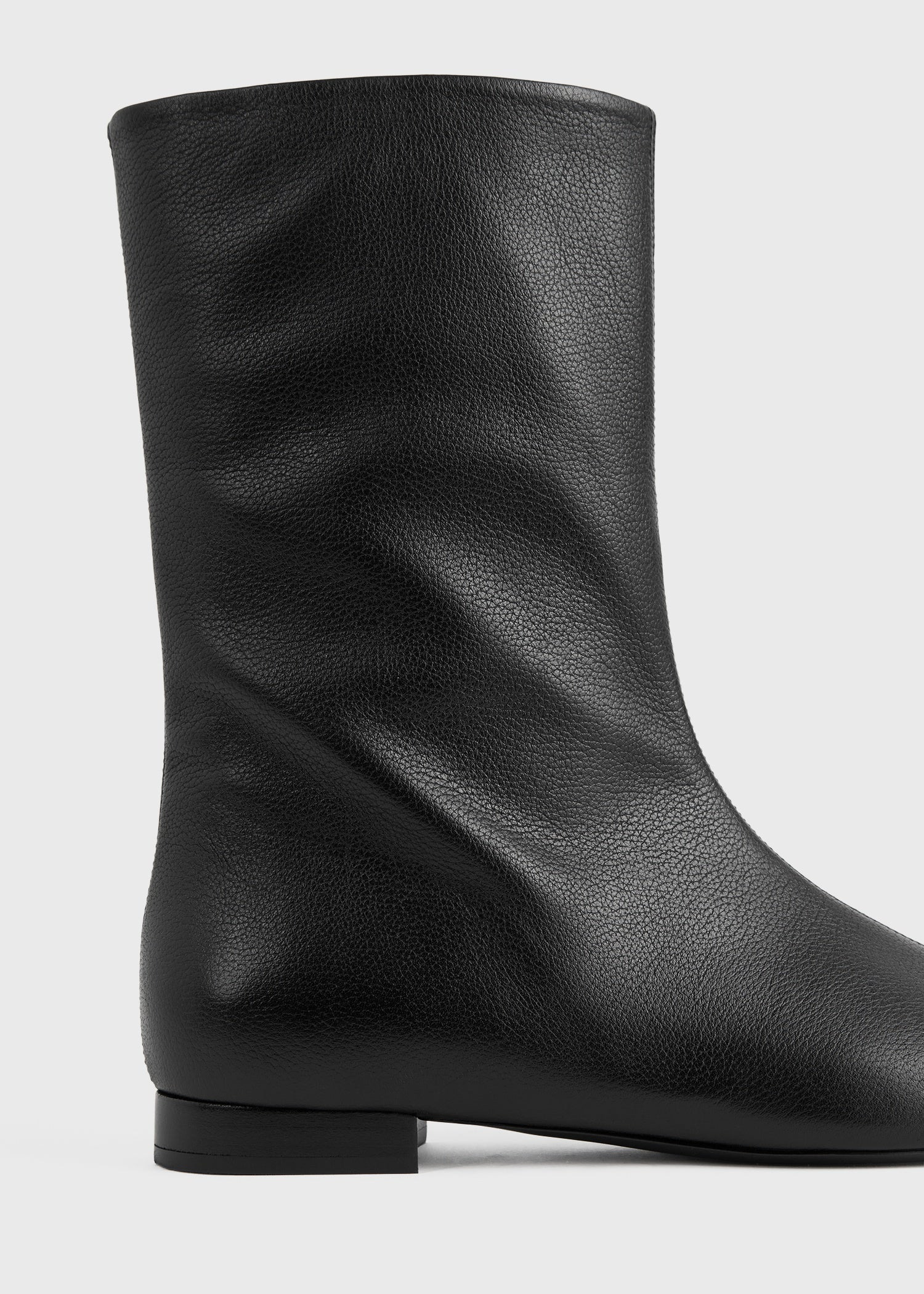 Grained-leather ankle boots black - 5