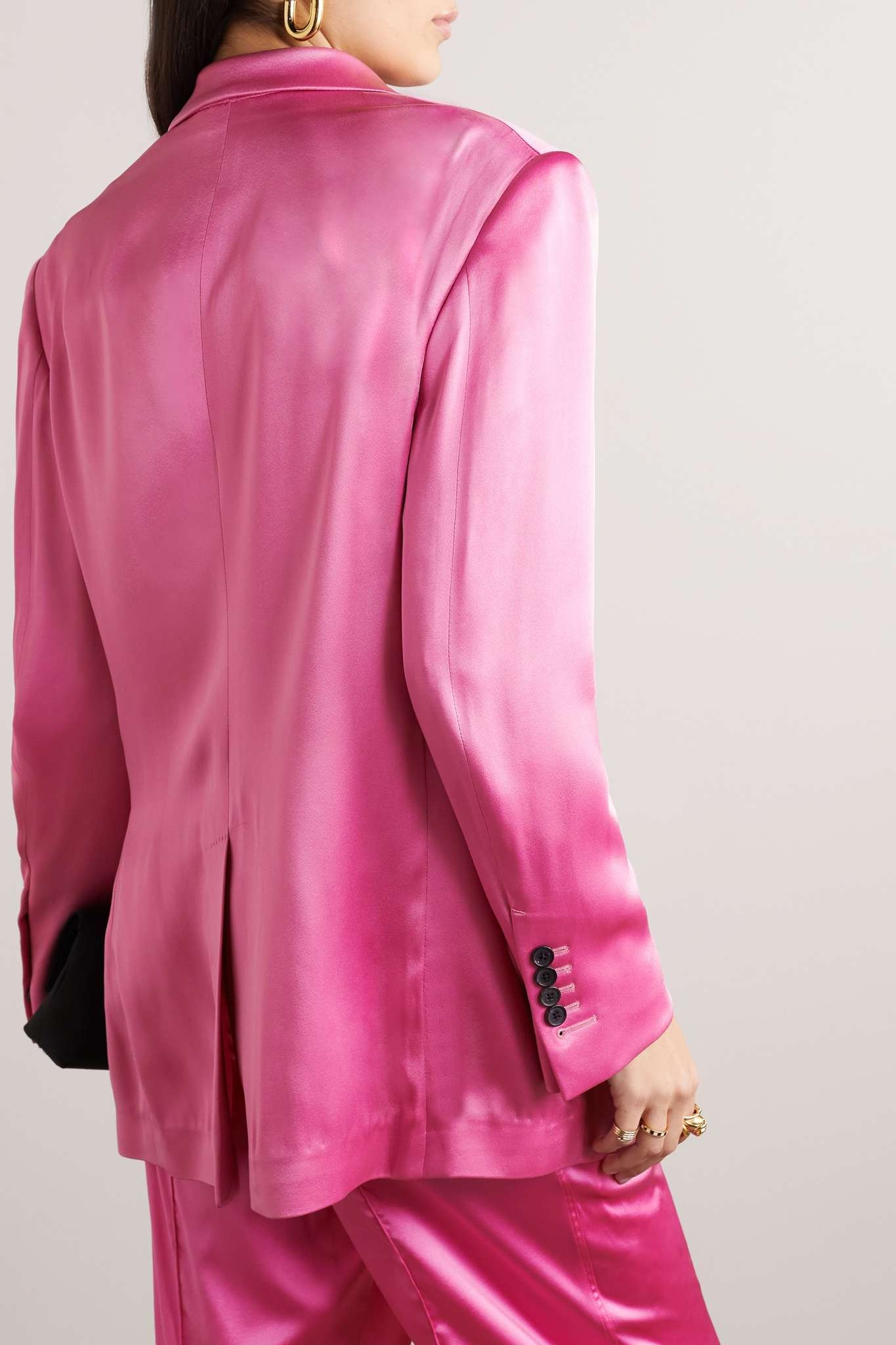 Double-breasted satin blazer - 4