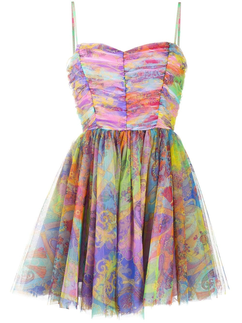 paisley print tulle dress  - 1