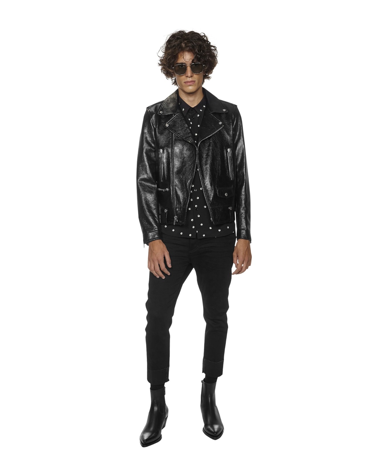 Black Leather Motorcycle Jacket - 4