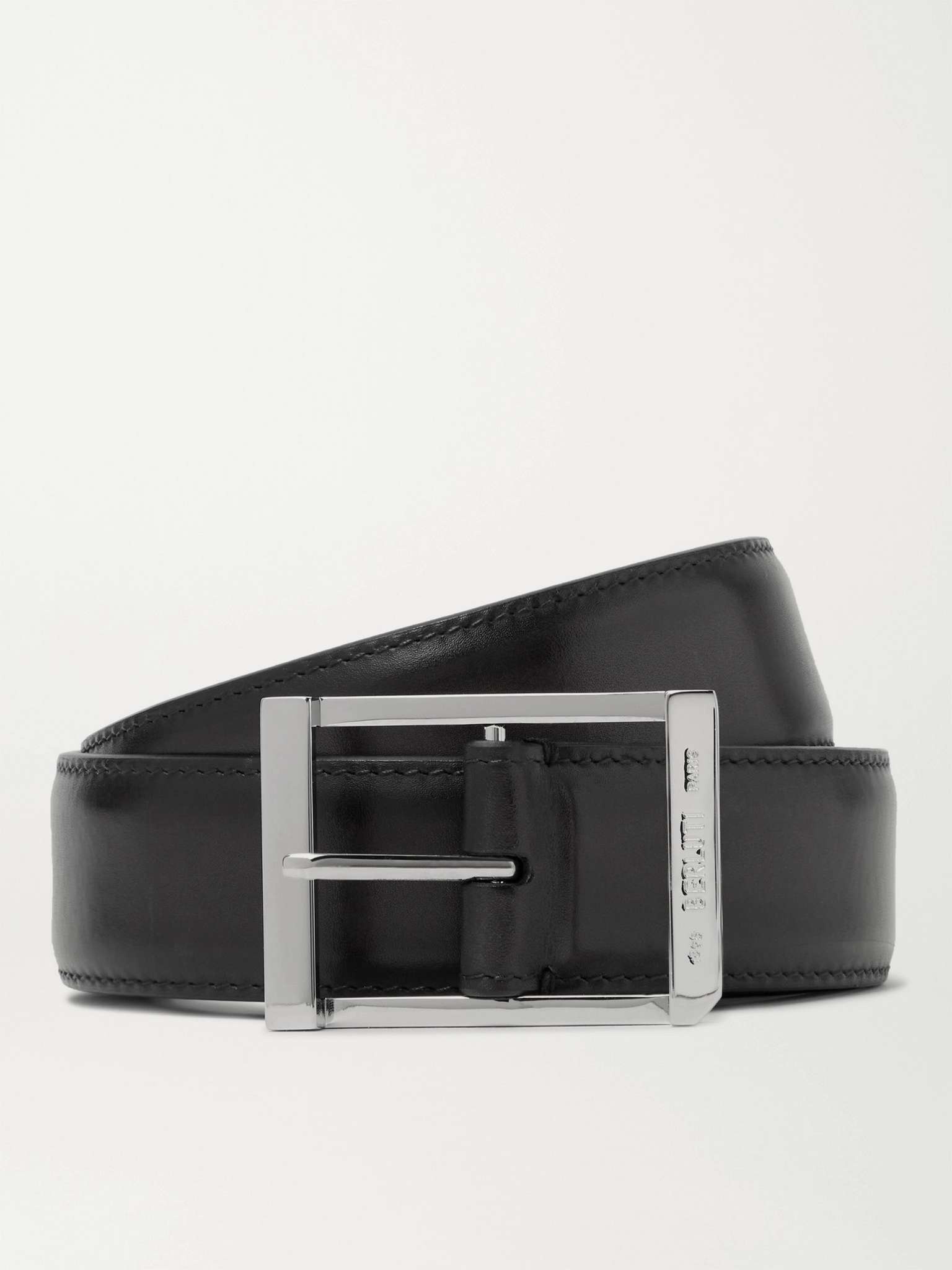 3.5cm Polished Leather Belt - 1