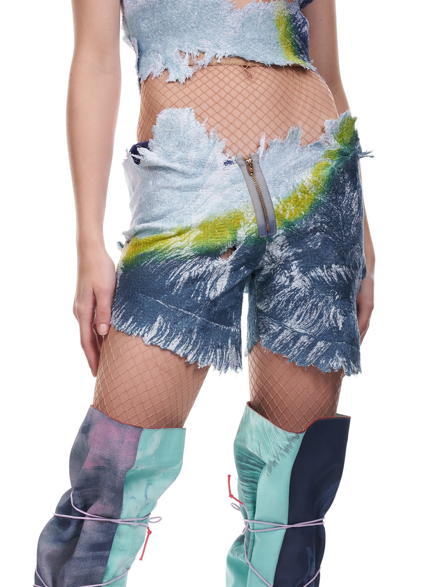 Extended Dye Feather Shorts - 4