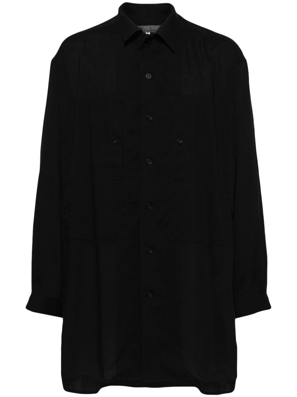 panelled button-up shirt - 1