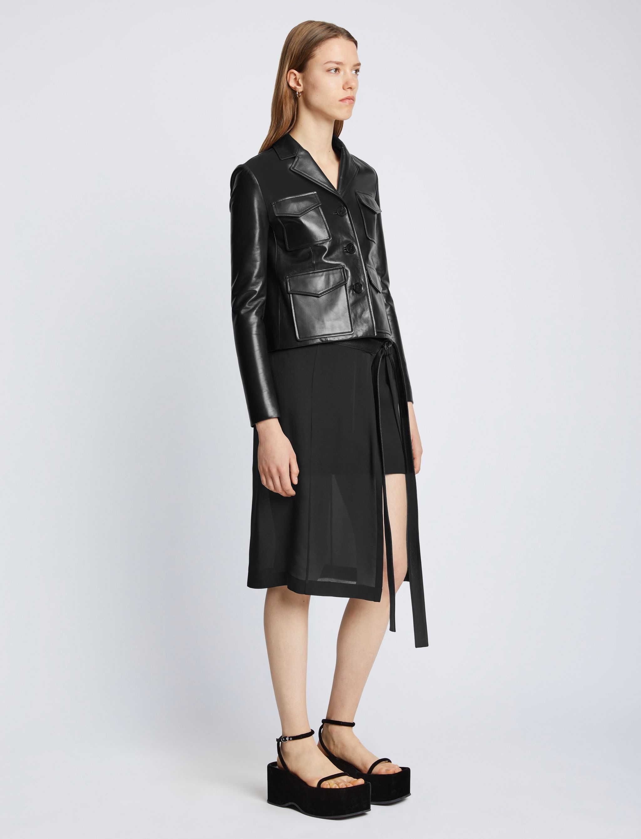 Glossy Leather Jacket - 4