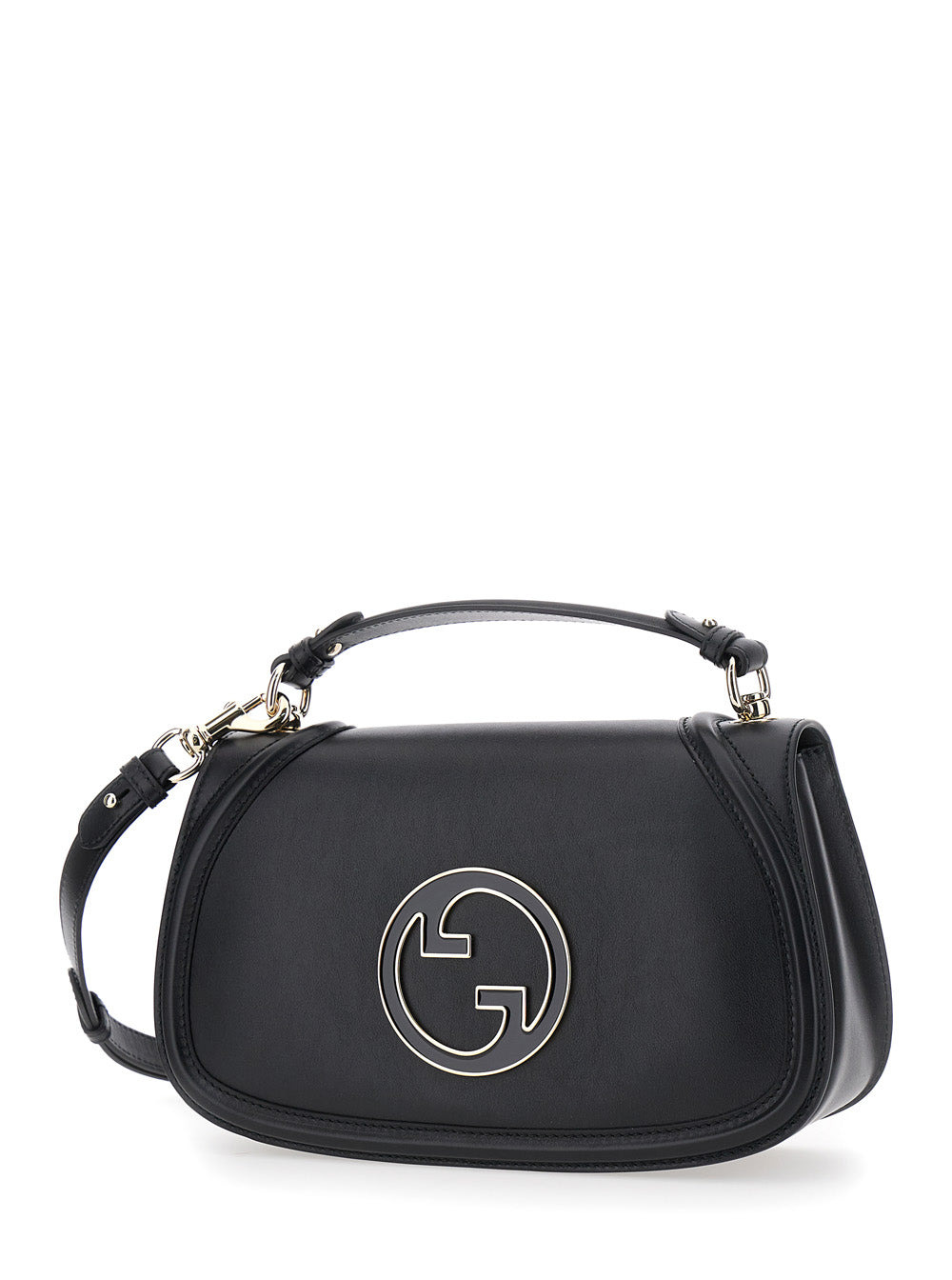 Gucci Women 'Blondie' Black Handbag With Gg Logo Plaque On The Front In Leather Woman - 2