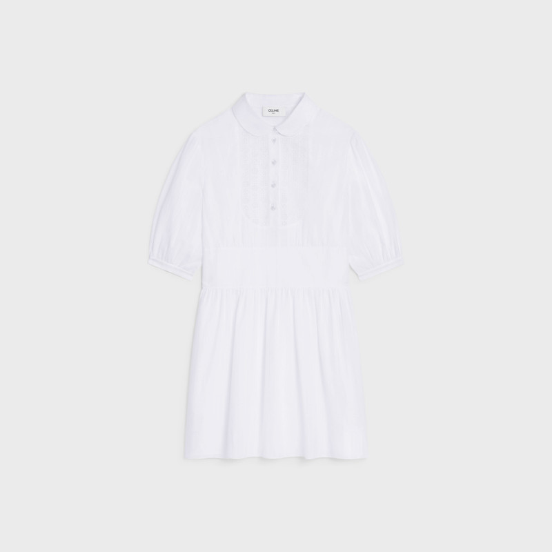 babydoll mini dress in striped cotton voile 1