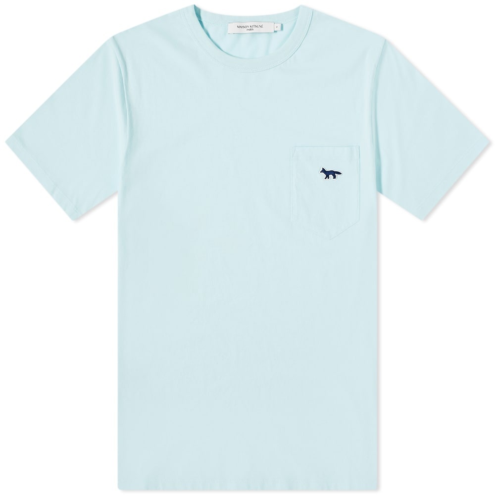 Maison Kitsuné Navy Fox Patch Classic Pocket Tee - 1