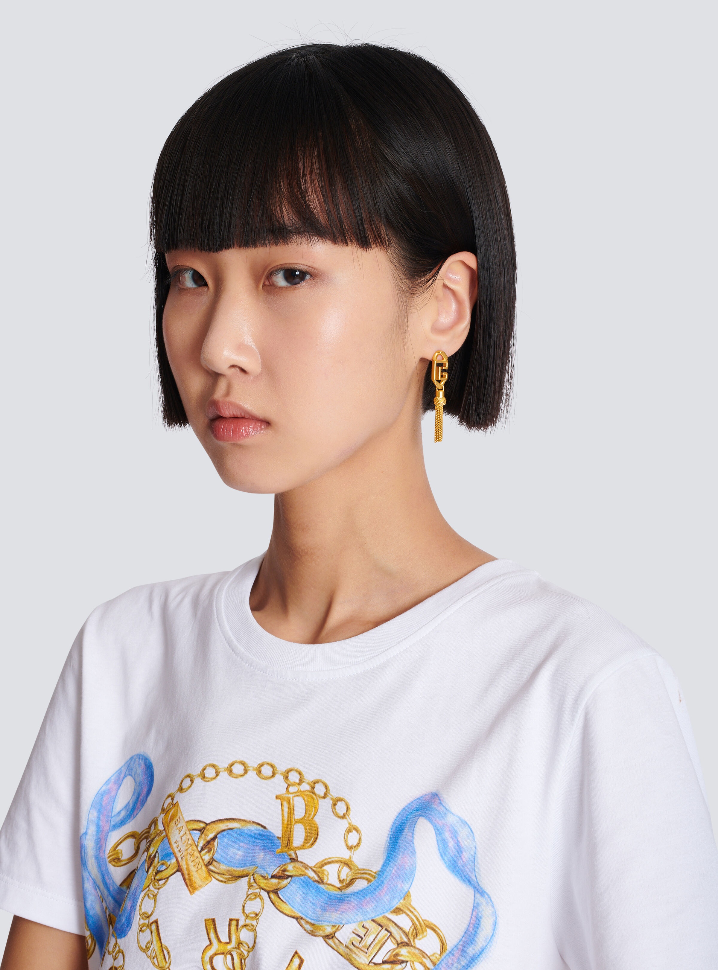 Sync PB pendant brass earrings - 2
