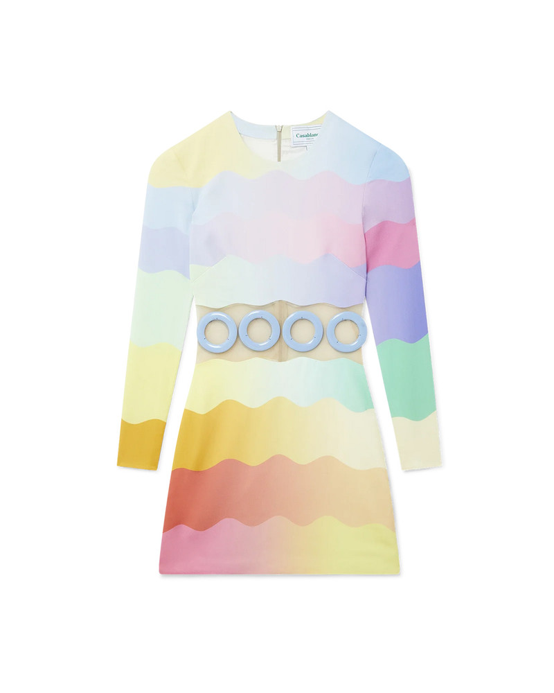 Rainbow Wave Cut-Out Mini Dress 1