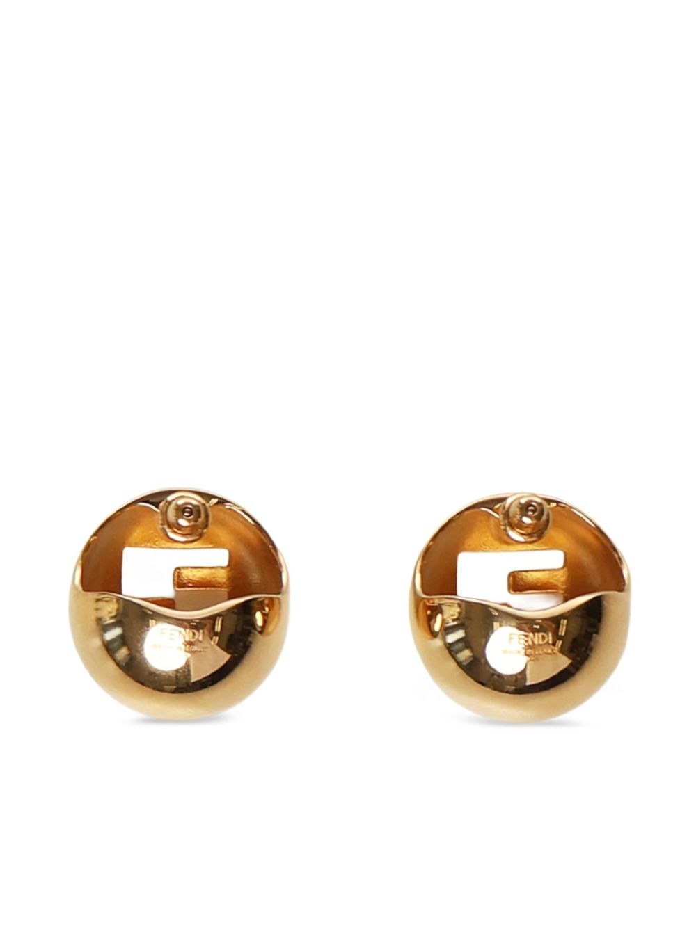logo-cut sphere earrings - 2