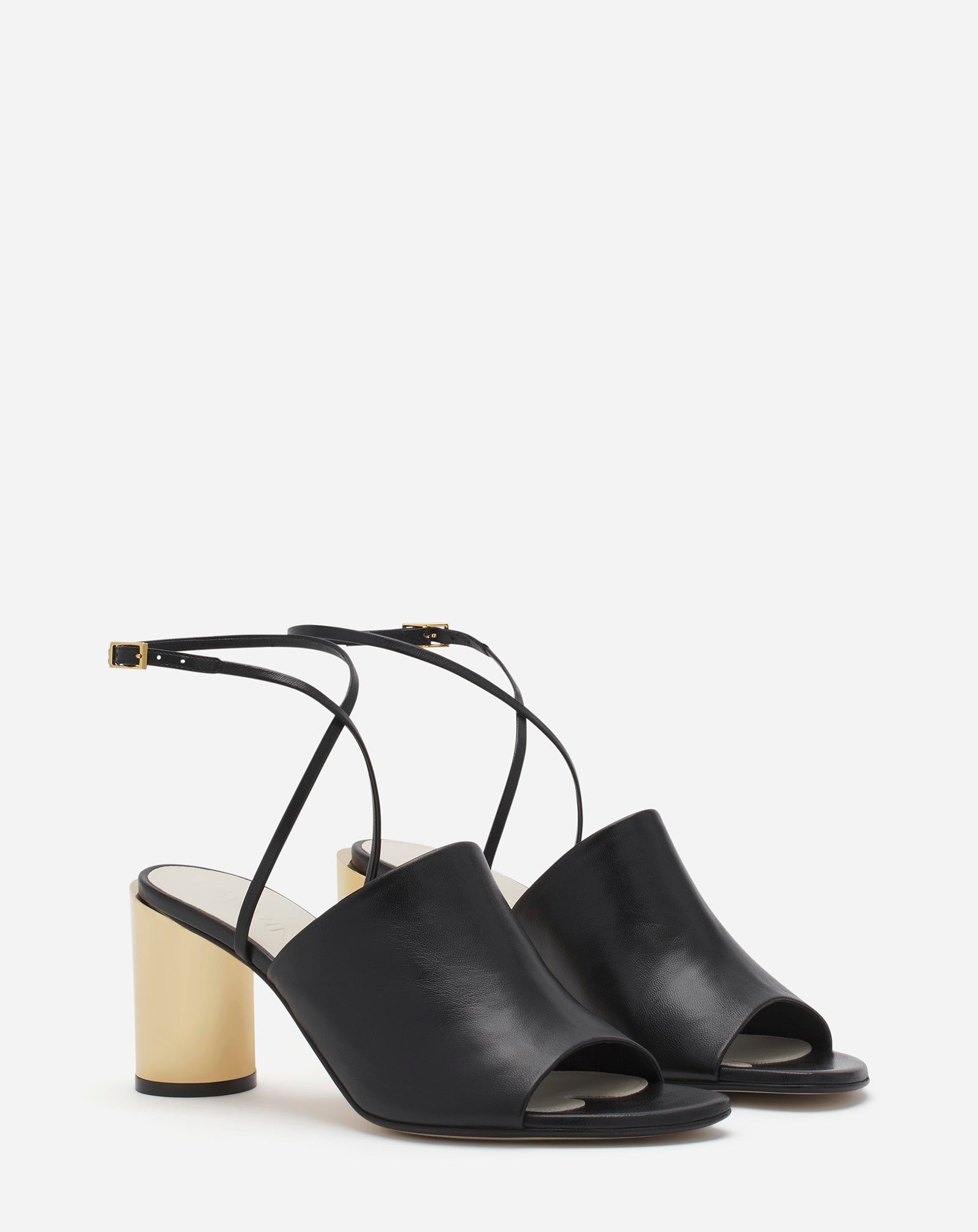 LEATHER SEQUENCE BY LANVIN CHUNKY HEELED SANDALS - 2