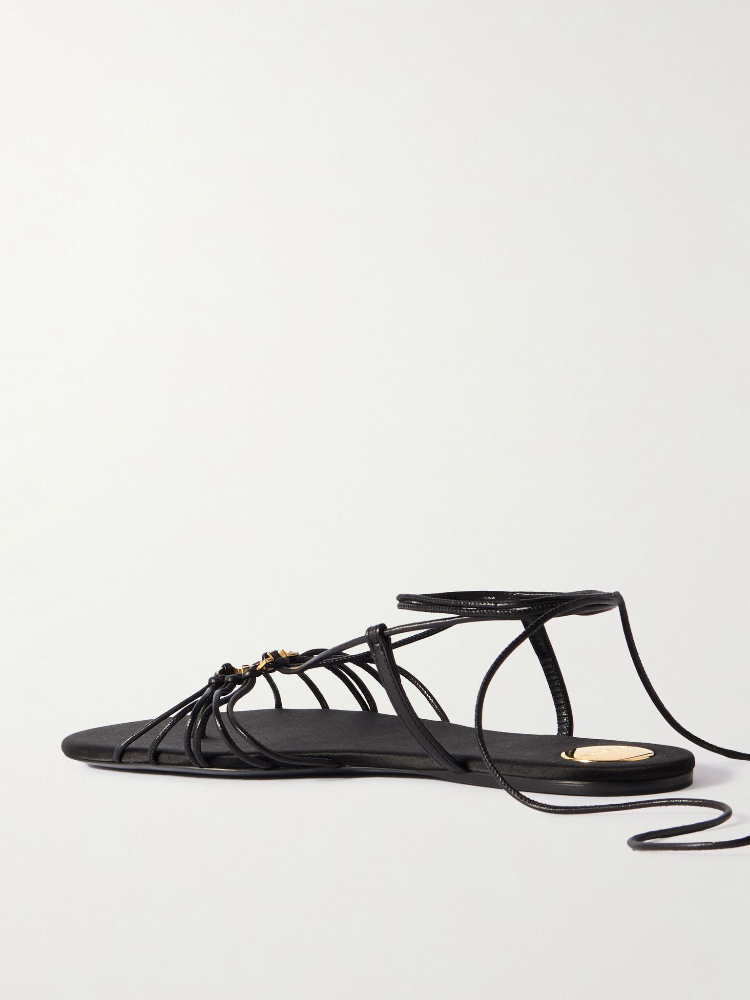 Babylone logo-embellished leather sandals Black - 3